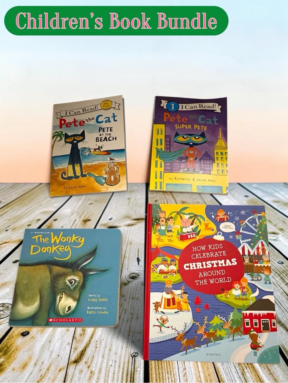 📚 Children’s Book Bundle – Pete the Cat, The Wonky Donkey & More! 🐱🫏
